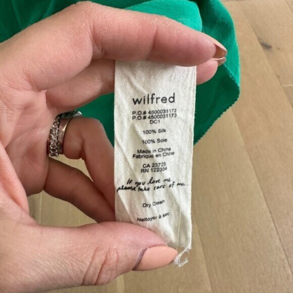 Wilfred by Aritzia Emerald Green Silk Cami Dress – Size XXS (Relaxed Fit) - Picture 4 of 8